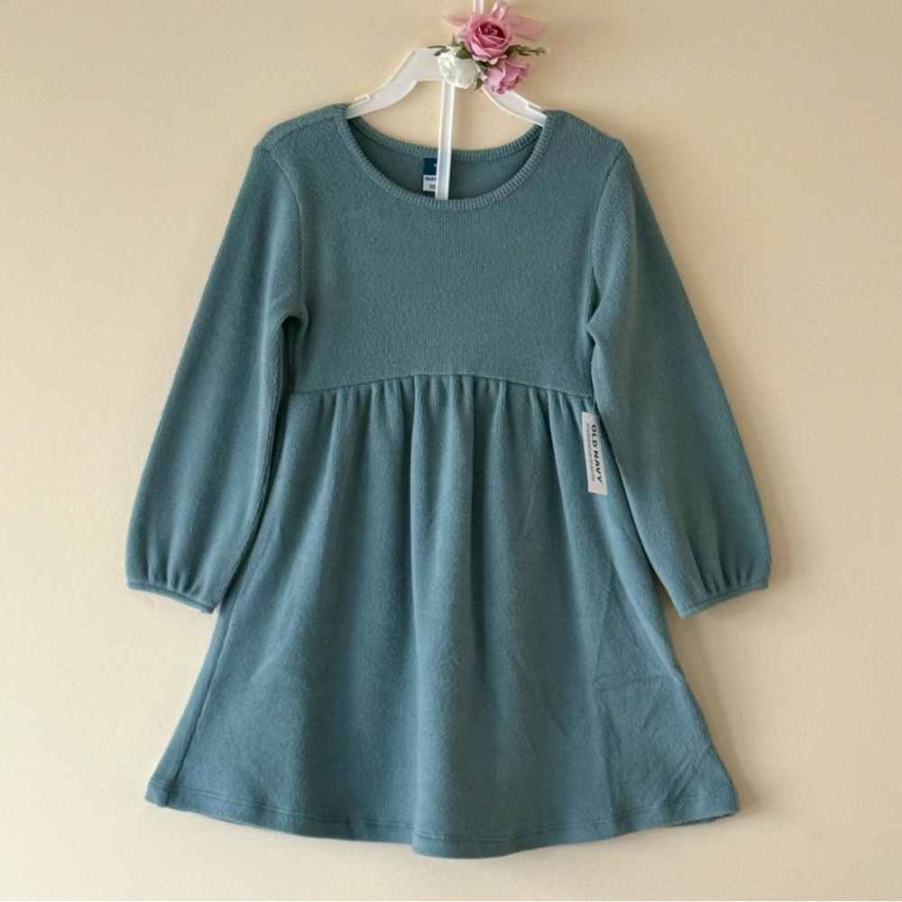 Old Navy Toddler Girls Thermal-Knit Dress - Sage Green, Size 4T